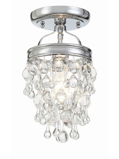 Calypso Mini Semi-Flush Mount Ceiling Light in Polished Chrome.